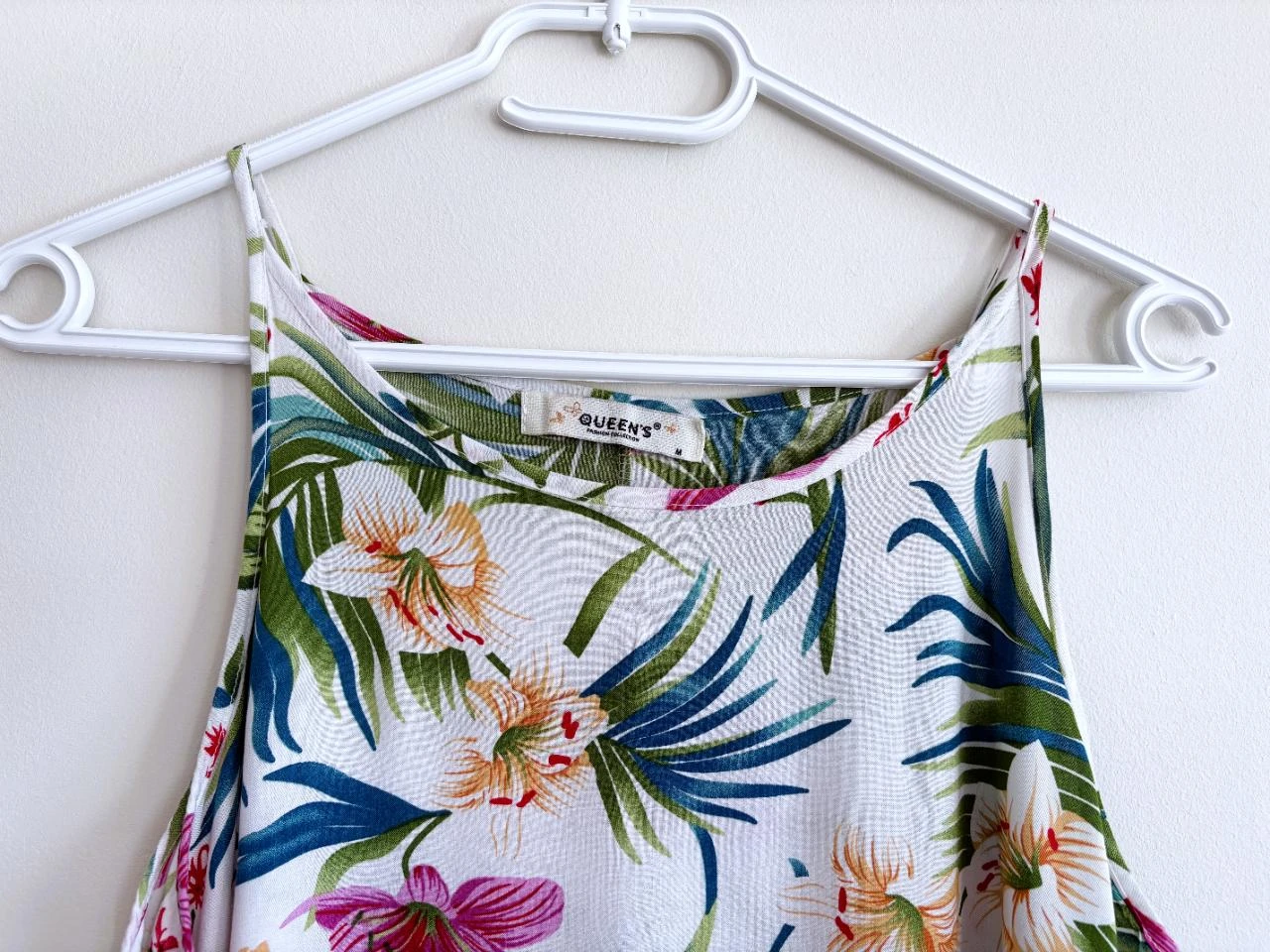 Vestido longo tropical da Queen's – estampa floral colorida – tamanho M – photo 4